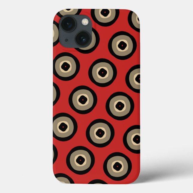 Klasse Retro Rot und Schwarz Muster Case-Mate iPhone Hülle (Rückseite)