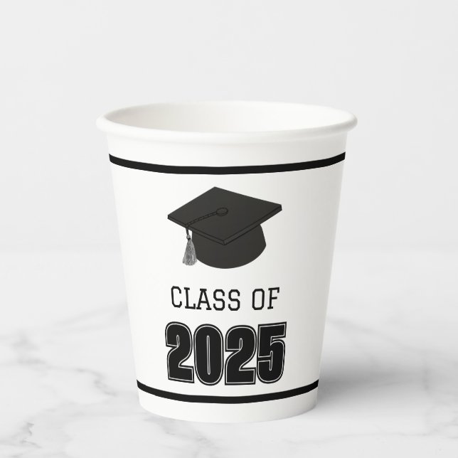 Klasse Schwarz/Weiß 2025 Pappbecher (Vorderseite)