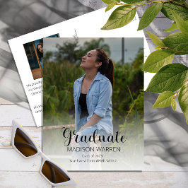 Klasse Script Graduate Zwei-Foto-Abschluss Postca Postkarte