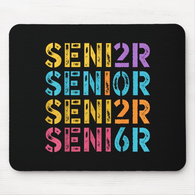 Klasse Senior Abschluss Buntes Vintage Design Mousepad (Vorne)