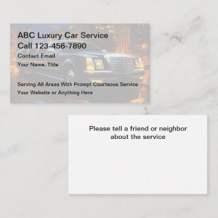 Klasse Taxi Service Limo Business Cards Visitenkarte