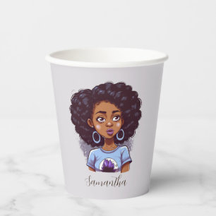 Klasse und Elegant Afro Frau Pappbecher