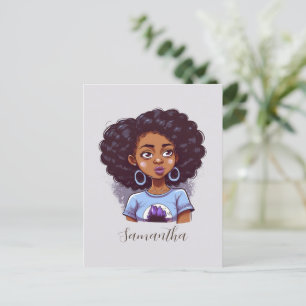 Klasse und Elegant Afro Frau Postkarte