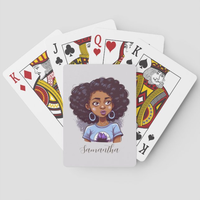 Klasse und Elegant Afro Frau Spielkarten (Rückseite)