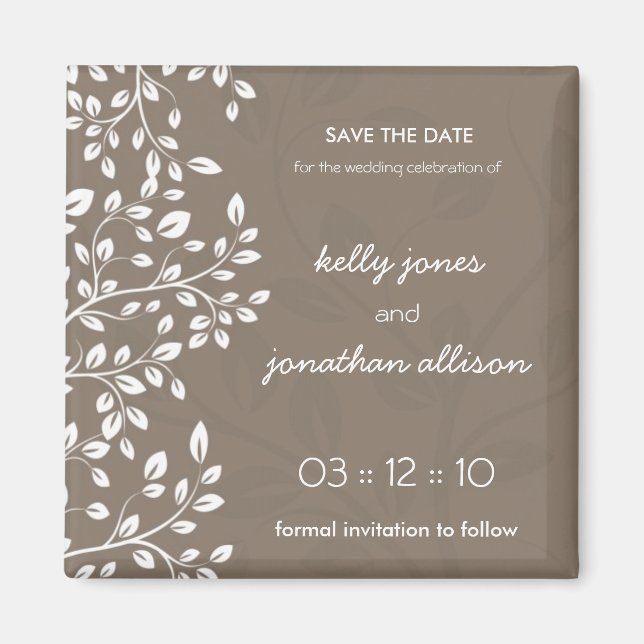 Klasse und Elegant Save the Date Hochzeitsmagnet Magnet (Vorne)