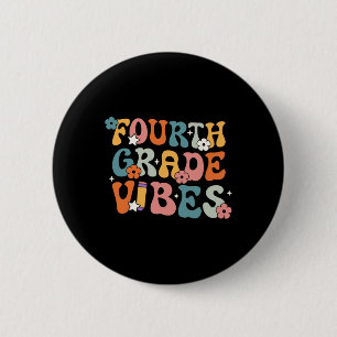 Klasse Vibes zurück zur Schule Retro 4. Klasse Leh Button