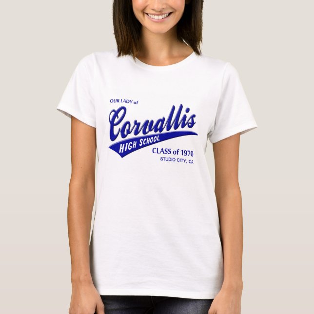 Klasse von 1970 unsere Dame von Corvallis T-Shirt (Vorderseite)