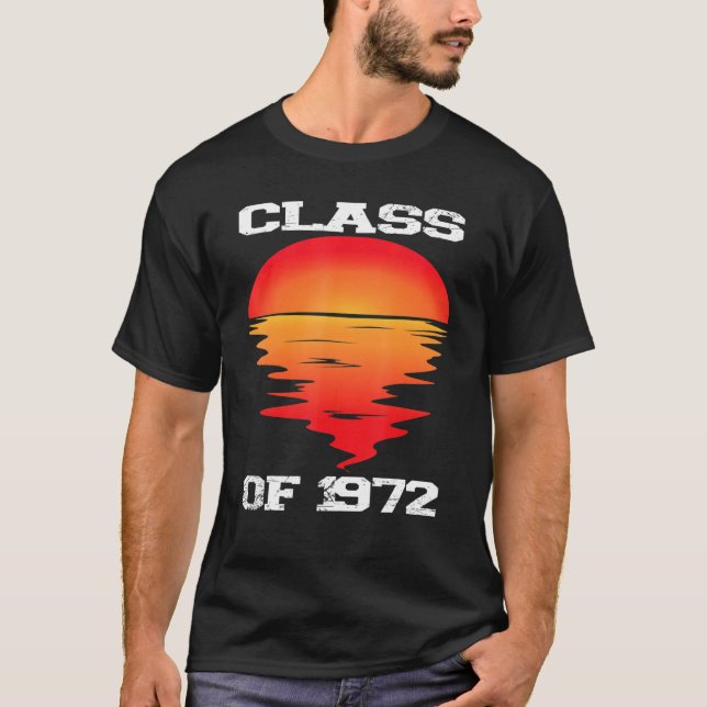 Klasse von 1972 High School Retro Sunset 50. Reuni T-Shirt (Vorderseite)