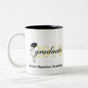 Klasse von 2010 - Name-Abschluss-Geschenk-Tassen Zweifarbige Tasse