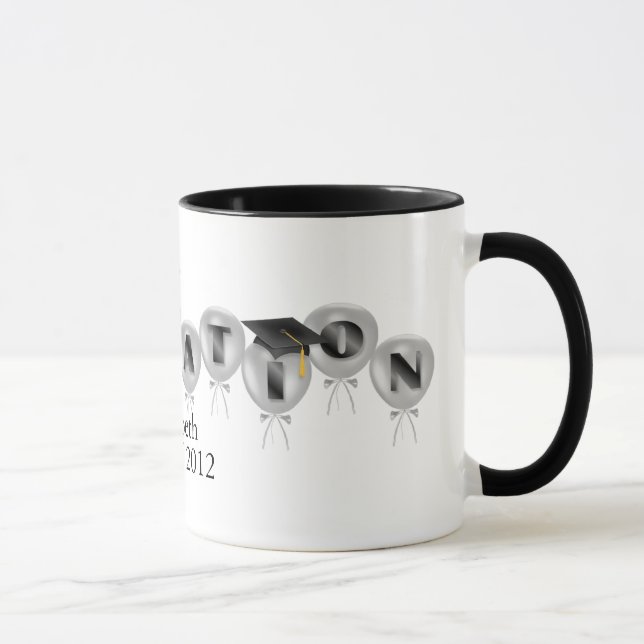 Klasse von 2012 Ballonen mit Absolventen bedeckt Tasse (Rechts)