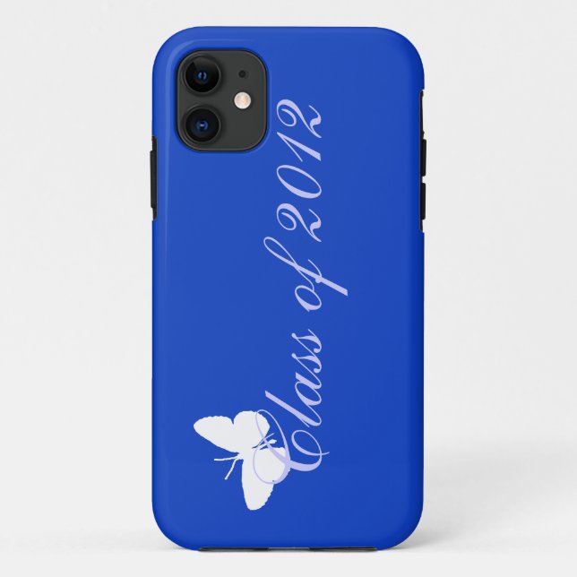 Klasse von 2012 - blauer Schmetterling Case-Mate iPhone Hülle (Rückseite)