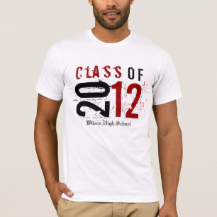 Klasse von 2012 rot/Schwarzes (tragen Sie den T-Shirt