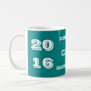 Klasse von 2016 aquamariner Abschluss-Kaffee-Tasse Tasse