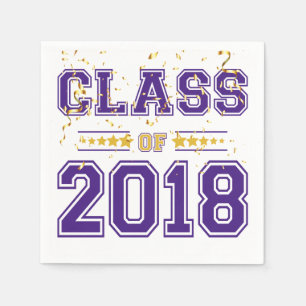 Klasse von 2018 Grad Party Lila und Gelb Serviette