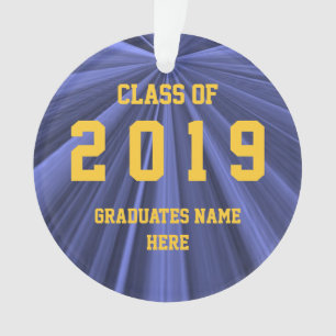 Klasse von 2019 blau und von Goldverzierung durch Ornament