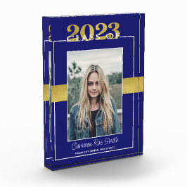 Klasse von 2023 Blauem und Gold Abschluss Keepake Fotoblock