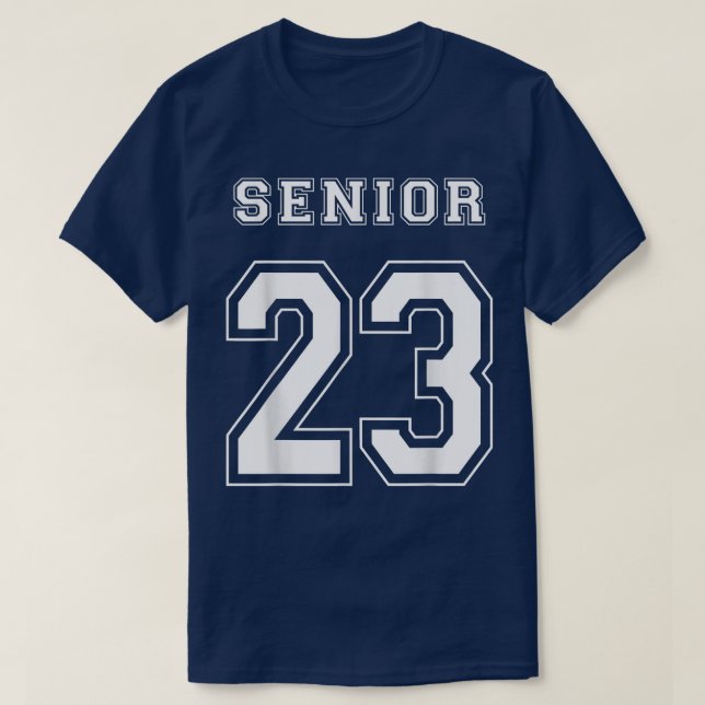 Klasse von 2023 Geschlossen Senior Jersey Style T-Shirt (Design vorne)