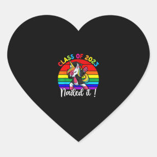 Klasse von 2023 Nailed It Shirts, Dabbing Einhorn Herz-Aufkleber
