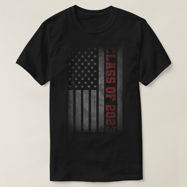 Klasse von 2023 Patriotic Distressed American Flag T-Shirt (Design vorne)