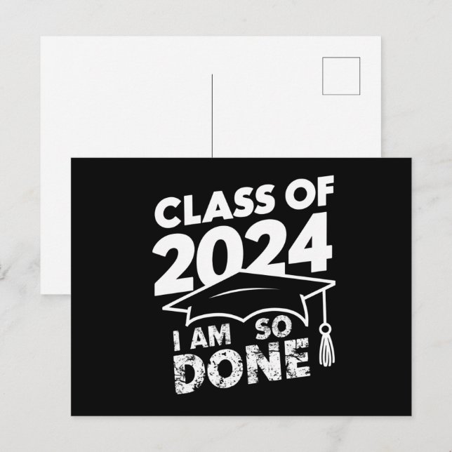 Klasse von 2024 Abschluss Funny Graduate Postkarte (Vorne/Hinten)