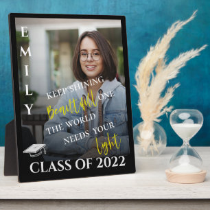 Klasse von 2024 Behielt Shining Quote Foto Abschlu Fotoplatte