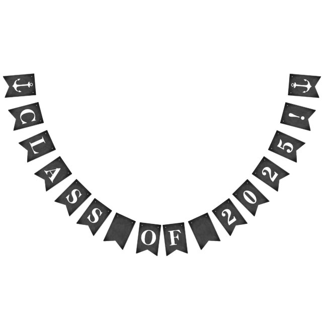 KLASSE VON 2025 auf Simulated Chalkboard with Anch Wimpelkette (Alle)