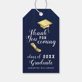 Klasse von 2025 Blue White Gold Danke Abschluss Geschenkanhänger