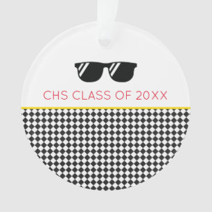 KLASSE VON 2025 Grad NAME School Colors Sunglasses Ornament