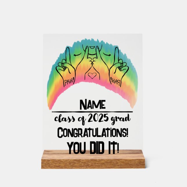 Klasse von 2025 Grad - PAH! Acrylschild (Vorderseite)