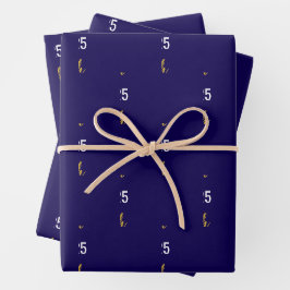 Klasse von 2025 Graduate's Name Blue White Gold Geschenkpapier Set