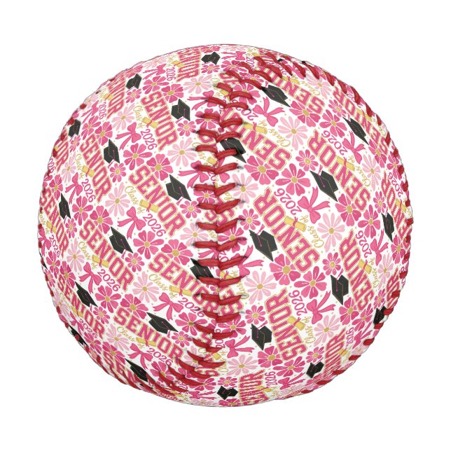 Klasse von 2026 Senior Floral Baseball (Schrägansicht)