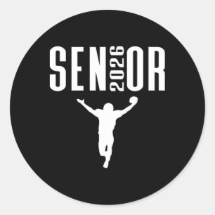 Klasse von 2026 Senior Sport Thema Fußballspieler Runder Aufkleber
