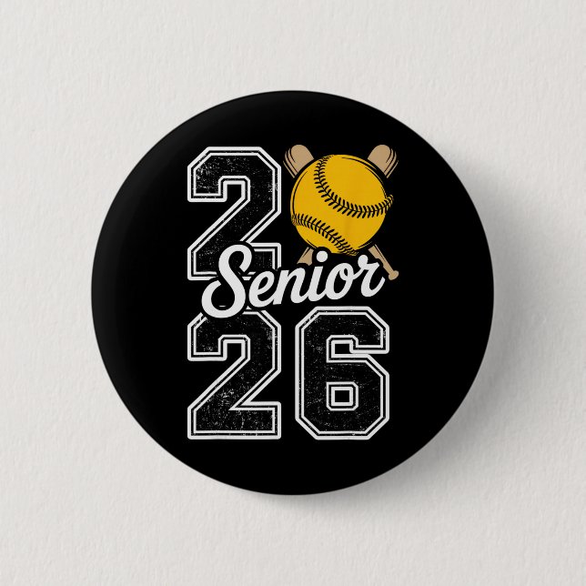 Klasse von 2026 Softll Senior 2026 Letzter Schulta Button (Vorderseite)