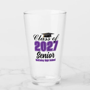 Klasse von 2027 Senior Custom High School Lila Glas