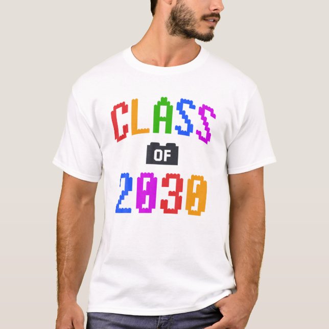 KLASSE von 2030 Kids Bricks Toy Vierte Klasse Schu T-Shirt (Vorderseite)