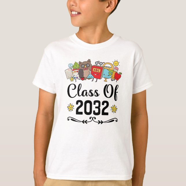 Klasse von 2032 zurück zu SchulAbschluss T-Shirt (Vorderseite)