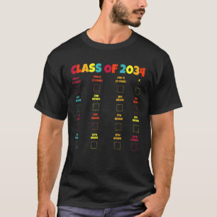 Klasse von 2034 wächst mit meiner Checkliste Kinde T-Shirt