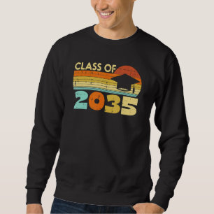 Klasse von 2035 Retro ersten letzten Tag mit mir w Sweatshirt