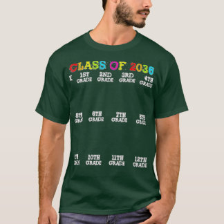Klasse von 2036 Vorrangiges Jahr 2036 mit Checklis T-Shirt