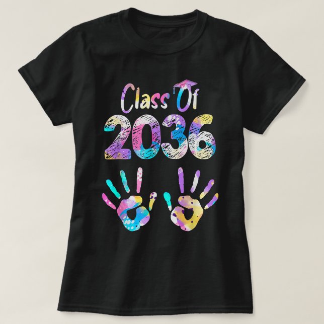 Klasse von 2036 wächst mit mir Abschluss ersten Ta T-Shirt (Design vorne)