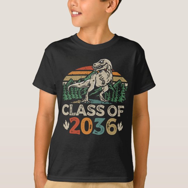 Klasse von 2036 wächst mit mir Dinosaurier zurück  T-Shirt (Vorderseite)