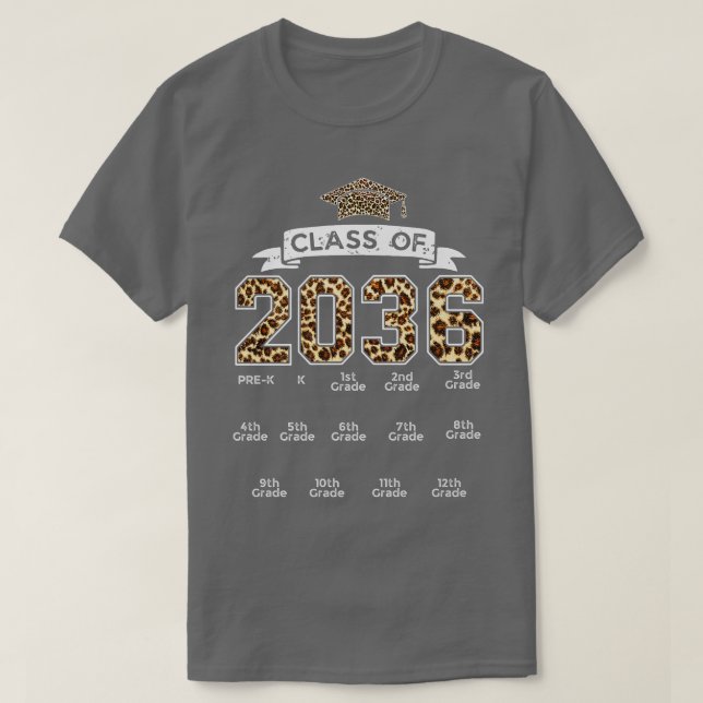 Klasse von 2036 wächst mit mir Handprint Leopard P T-Shirt (Design vorne)