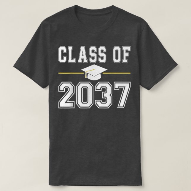 Klasse von 2037 wächst mit mir Abschluss ersten Ta T-Shirt (Design vorne)