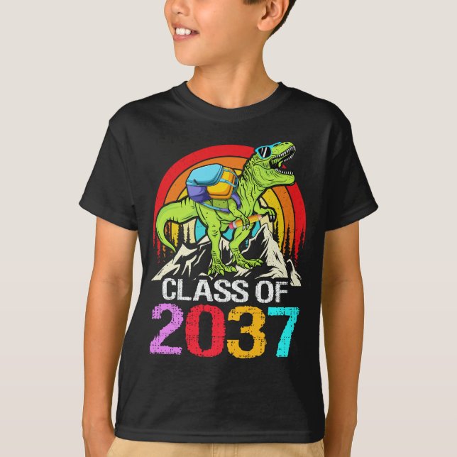 Klasse von 2037 wächst mit mir Dinosaurier zurück  T-Shirt (Vorderseite)