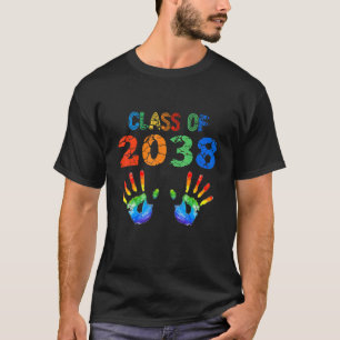 Klasse von 2038 wächst mit dem Farbhandprint auf d T-Shirt