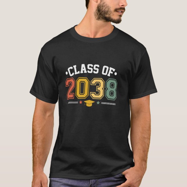 Klasse von 2038 wächst mit mir Abschluss ersten Ta T-Shirt (Vorderseite)