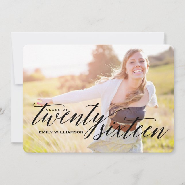 Klasse von Foto-Abschluss-Party Einladung 2016 (Vorderseite)