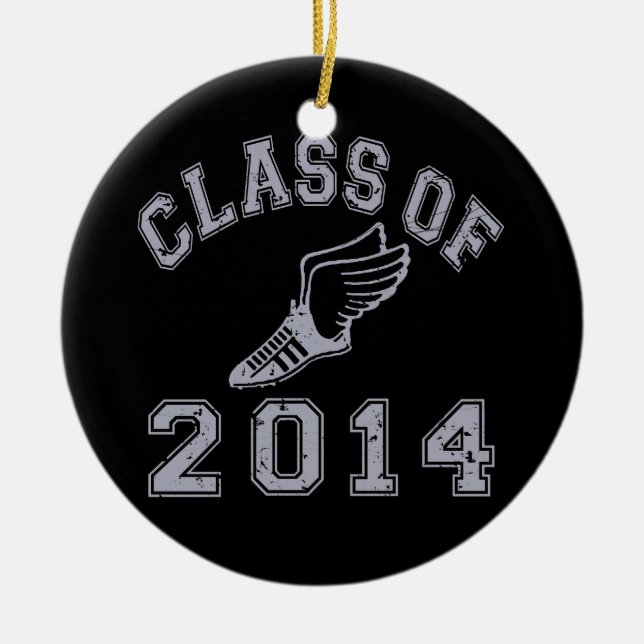 Klasse von Leichtathletik 2014 - Grau 2 Keramik Ornament (Vorne)