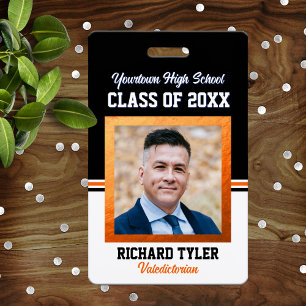 Klasse Wiedersehen Black und Orange Foto ID Abzeic Ausweis