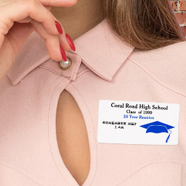 Klasse Wiedersehen Blue Paper Name Tag